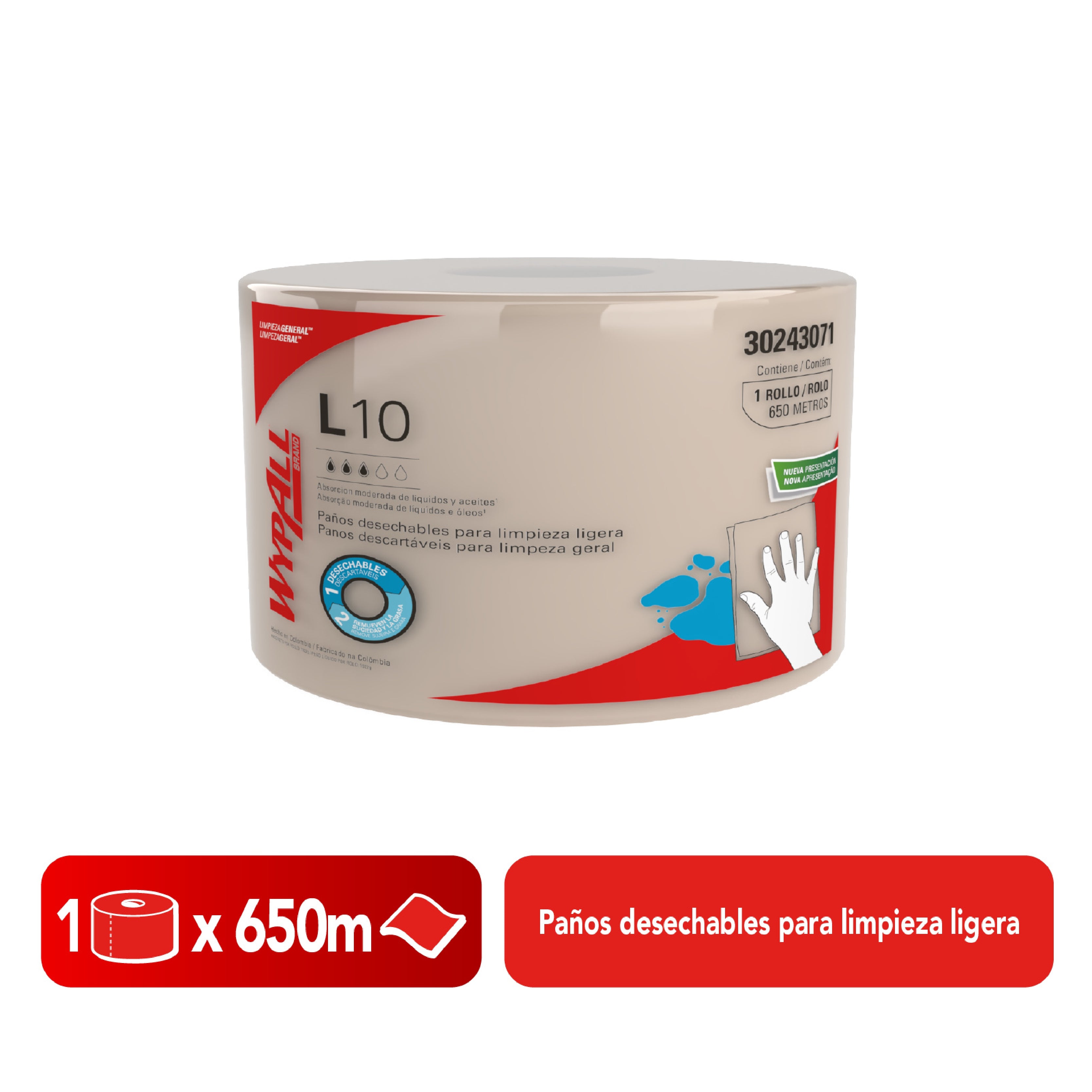 WYPALL® PAÑOS DE LIMPIEZA DESECHABLES L10 ROLLO JUMBO PAÑOS DE LIMPIEZA DESECHABLES