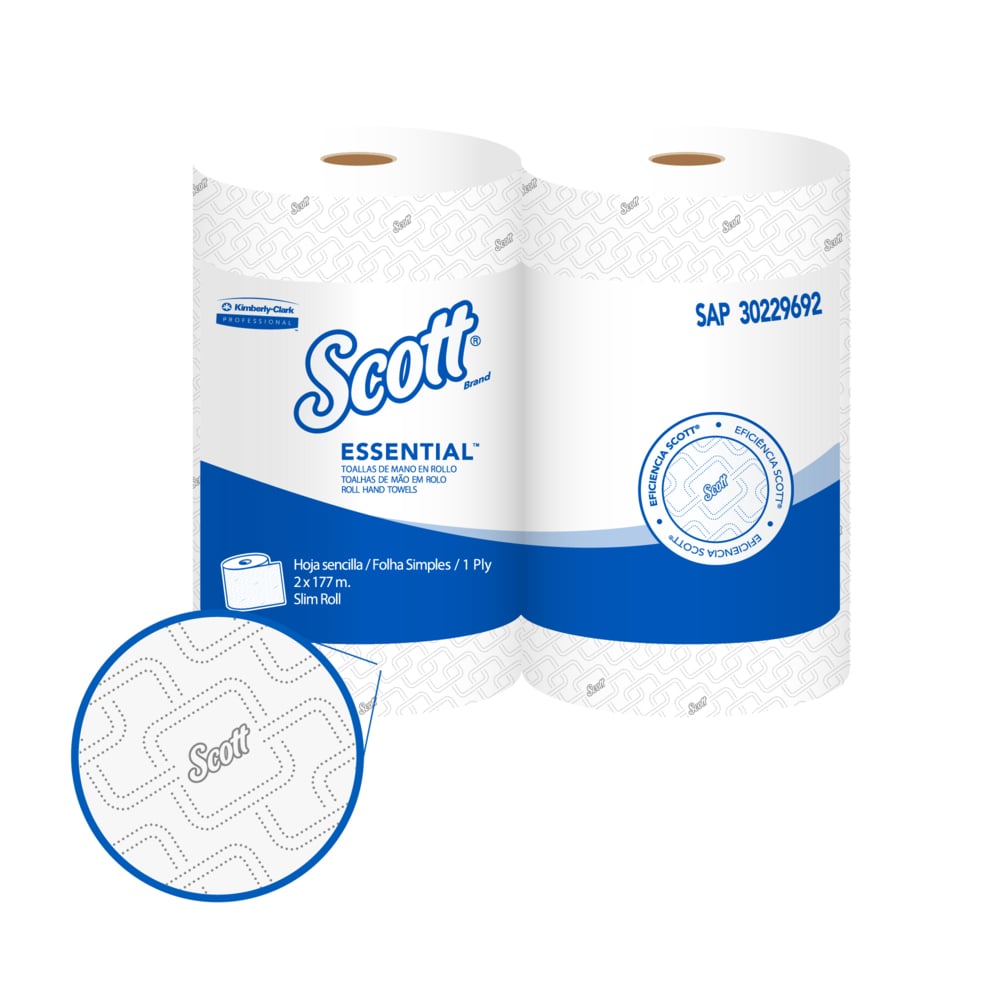 SCOTT® ESSENTIAL™ TOALLA DE MANOS EN ROLLO BLANCA  177M / ROLLO