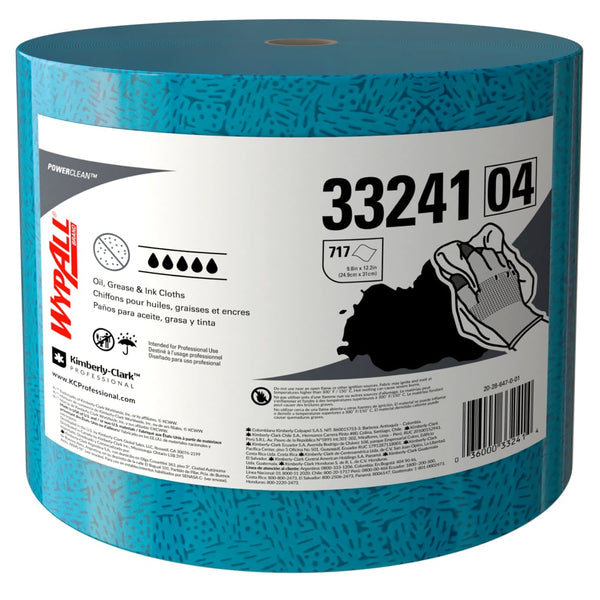 WypAll® Paños de limpieza Grasas y Aceites, Paños de Limpieza, 1 rollo x 717 paños