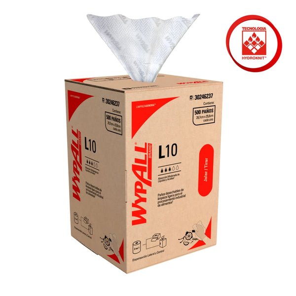 WypAll® Paños de limpieza L10 Rollo Regular, Paños de Limpieza, 6 unidades x 500 paños cada una (3000 paños en total)