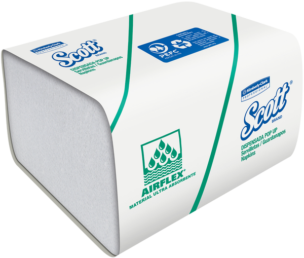 SCOTT® AIRFLEX – SERVILLETA INTERCALADA, ECONÓMICA, 120 HOJAS / PAQ 10