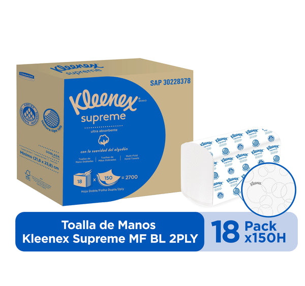 Kleenex® Supreme Toalla de Manos Doblada Blanca x 2 Und