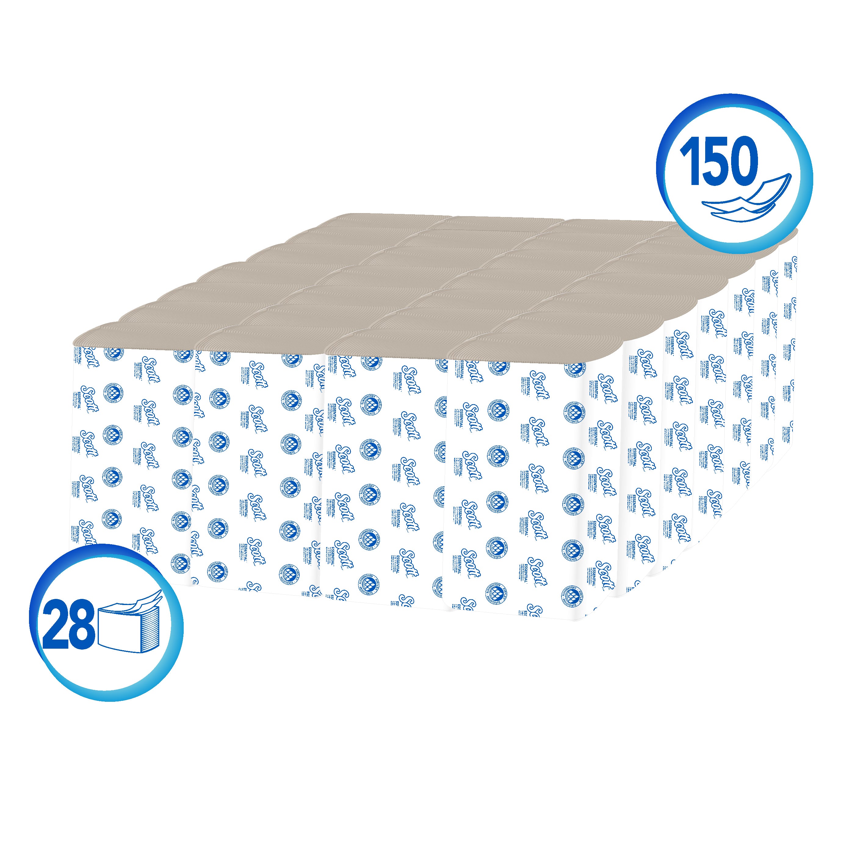 Toalla de manos Scott® Essential™ Doblada en Z Natural hoja doble x 2 Und