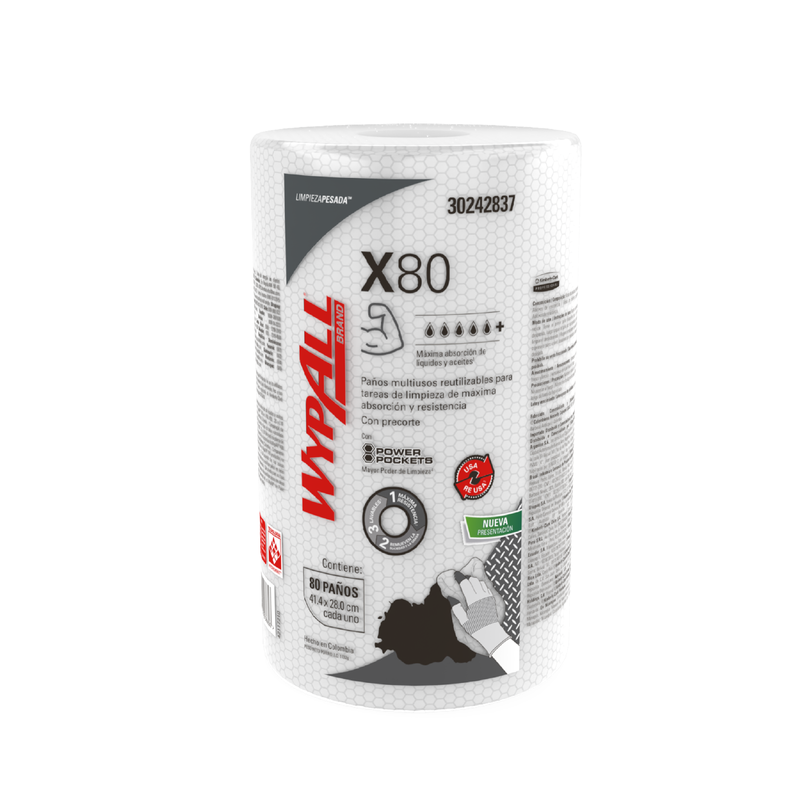 WYPALL X-80 ROLLO REGULAR X 80 HOJAS (42CM X 28CM)