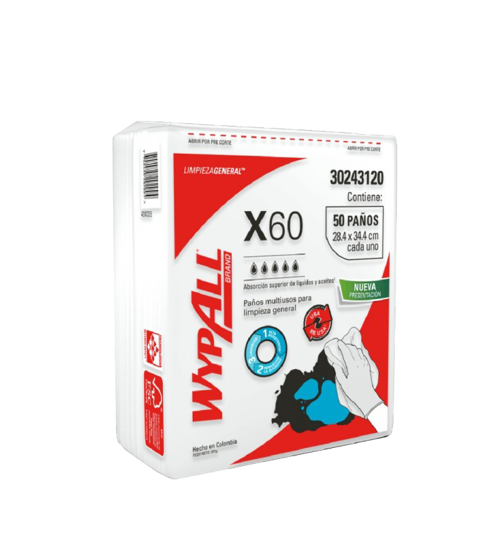 WYPALL® PAÑOS DE LIMPIEZA X60 DOBLADOS PRE DOBLADO / PAÑOS 1200